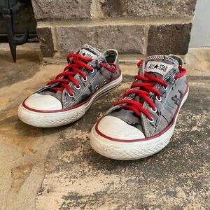 Converse Boys Gray and Red Sneakers